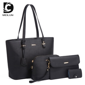 Womens 4 Pcs PU Leather Handbag Set
