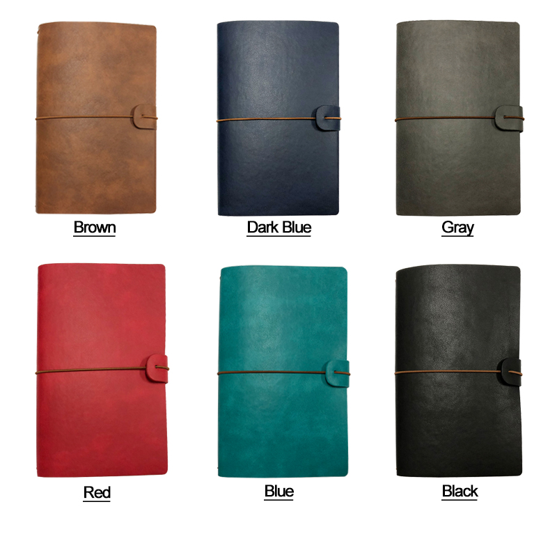 Custom Logo A5 Leather Refillable Travel Journal Notebook With Lined Pages For Business Promotion Leather Journal