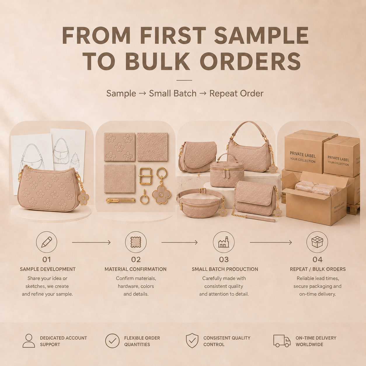 Manufacturer OEM ODM Private Label Embossed Vegan Leather Bag Collection with Custom Logo Color Pattern Hardware Options