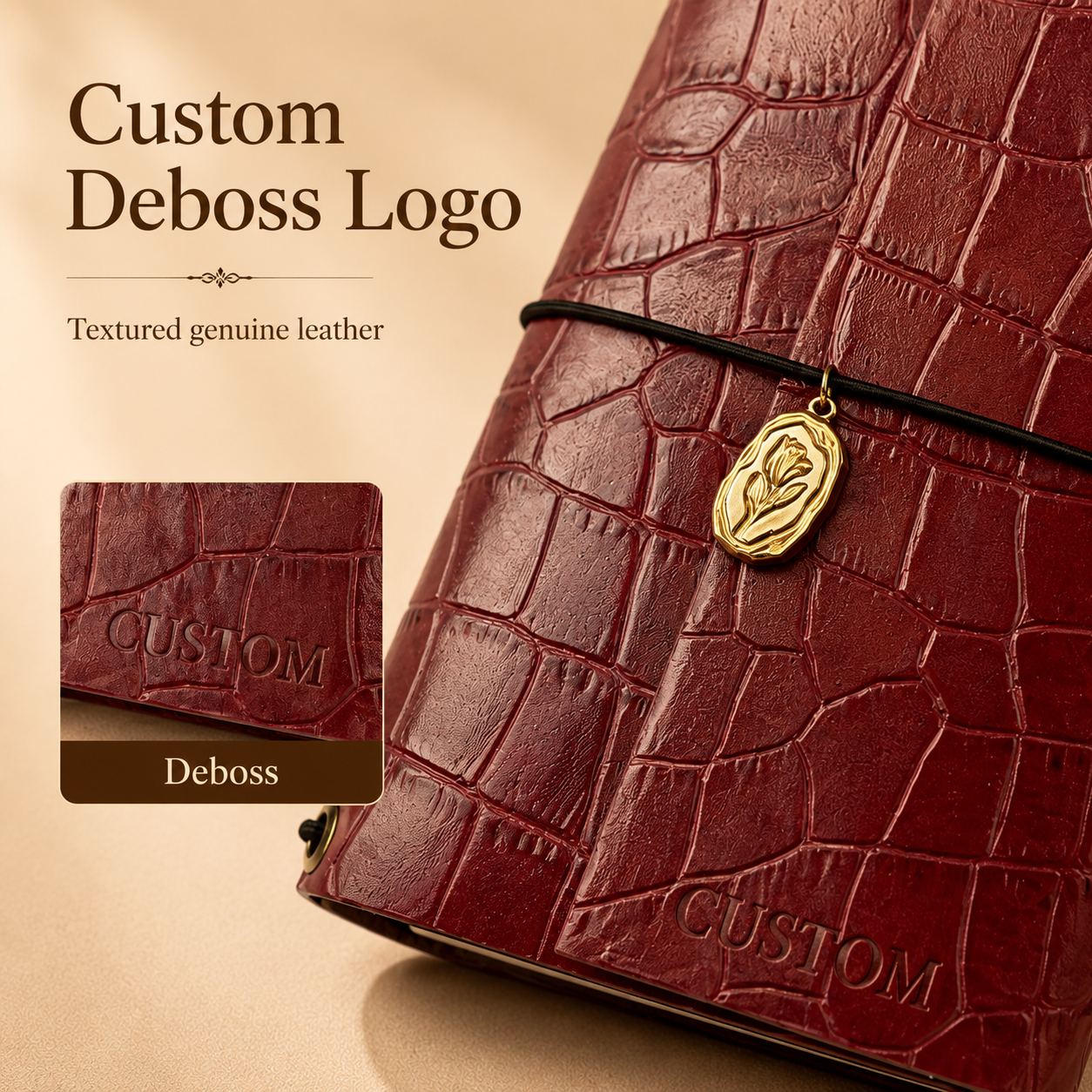 Crocodile Texture PU Leather Notebook Hardcover Slipcase Sleeve A5 Custom Logo Business Journal Luxury Diary Planner