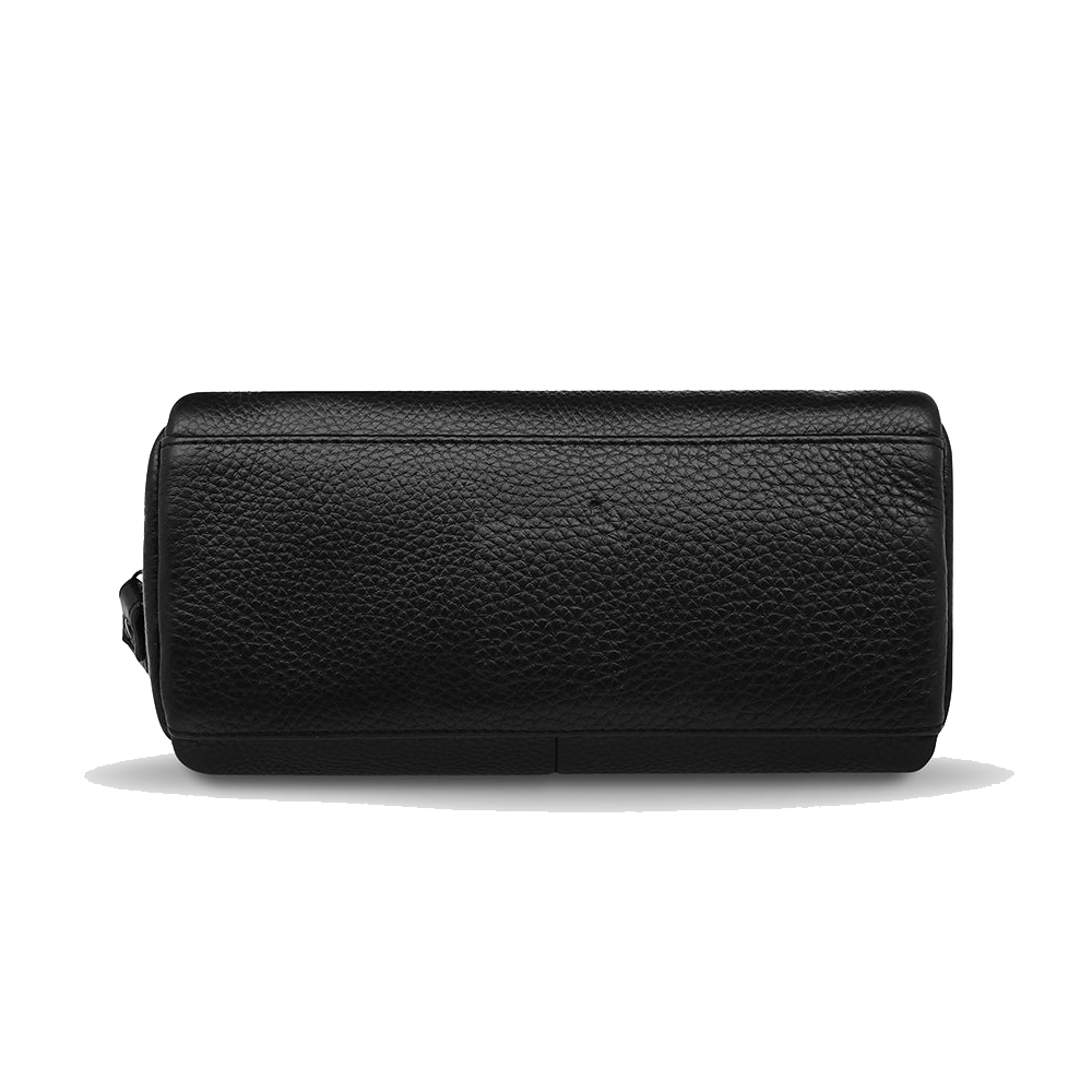 Mount Yanzhi Luxury Handmade Custom Logo Thread Zipper Portable Travel Cosmetic Bag Genuine Leather Soft Handle Makeup Organizer