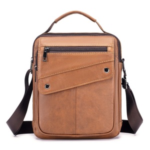 wholesale First Layer Cowhide Retro Trend Shoulder Bag Men's Large Capacity Hand Genuine Leather Crossbody Bag