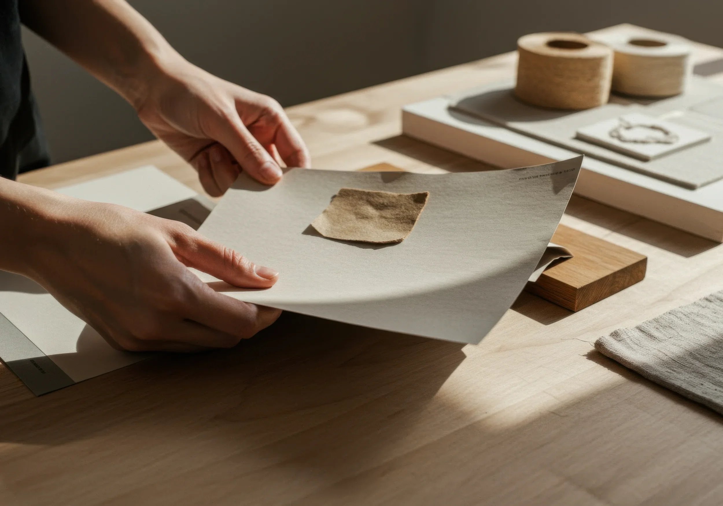 Leather prototype material swatches and pattern development workshop