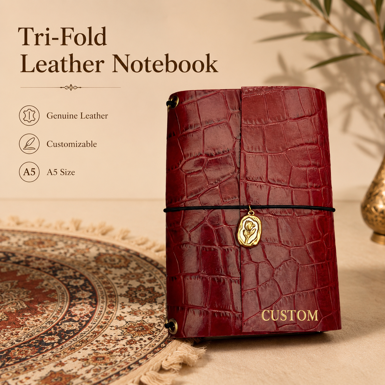 Crocodile Texture PU Leather Notebook Hardcover Slipcase Sleeve A5 Custom Logo Business Journal Luxury Diary Planner