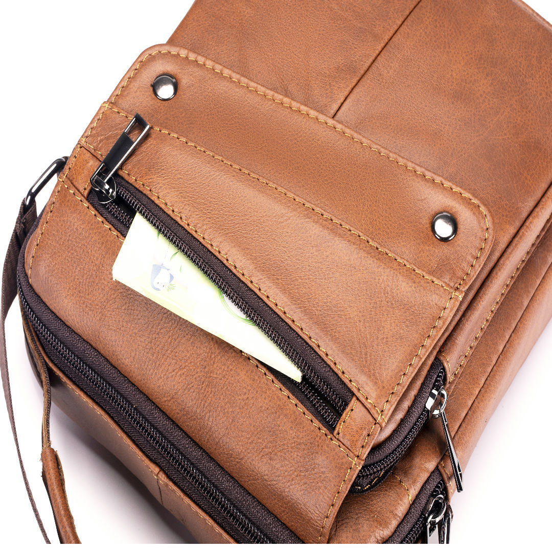 Wholesale First Layer Cowhide Retro Trend Shoulder Bag Men's Large Capacity Hand Genuine Leather Crossbody Bag