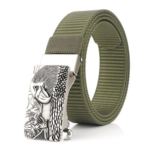 TUSHI Customized Genuine Leather Belt for Men and Women Universal Nylon Fabric with Zinc Alloy Metal Buckle Elastic Waistband