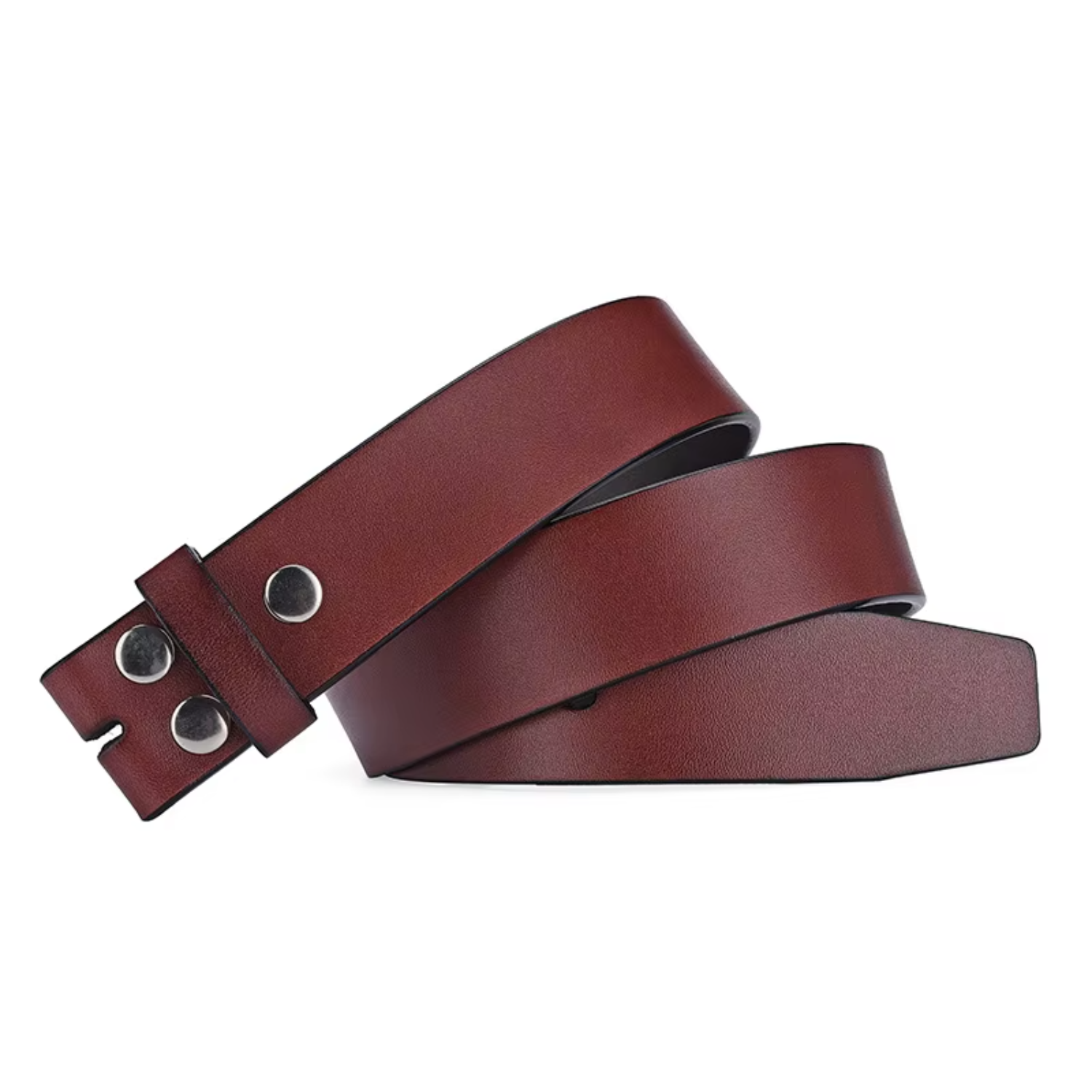 Classics Leather Belt Strap Split Leather Custom Snap on Button Without Buckle 3.8 Width Men Leather Belts Strap