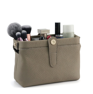 Genuine Leather Cosmetic Pouch Vanity Bag