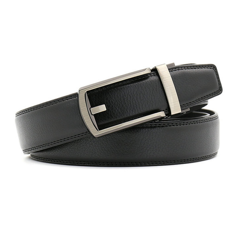 Designer Ratchet Belt No Hole Custom logo Fit Automatic Buckle Belt Men Genuine Leather Belt