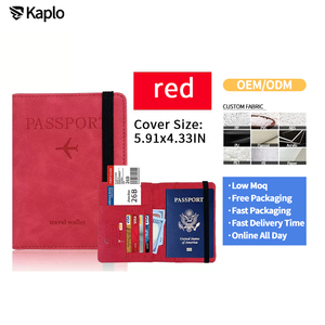 Kaplo PU Leather RFID Passport Holder with Money Clip