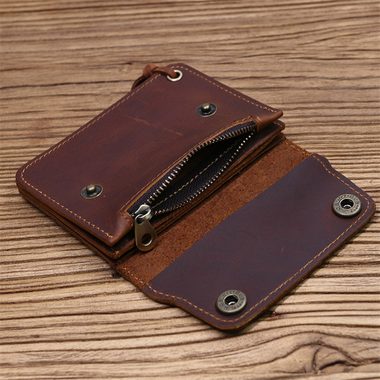 Zipper Cow Leather Cardholder Wallets for Men Women Minimalist Vintage Wallet Genuine Leather Mens Business Credit Card Holder