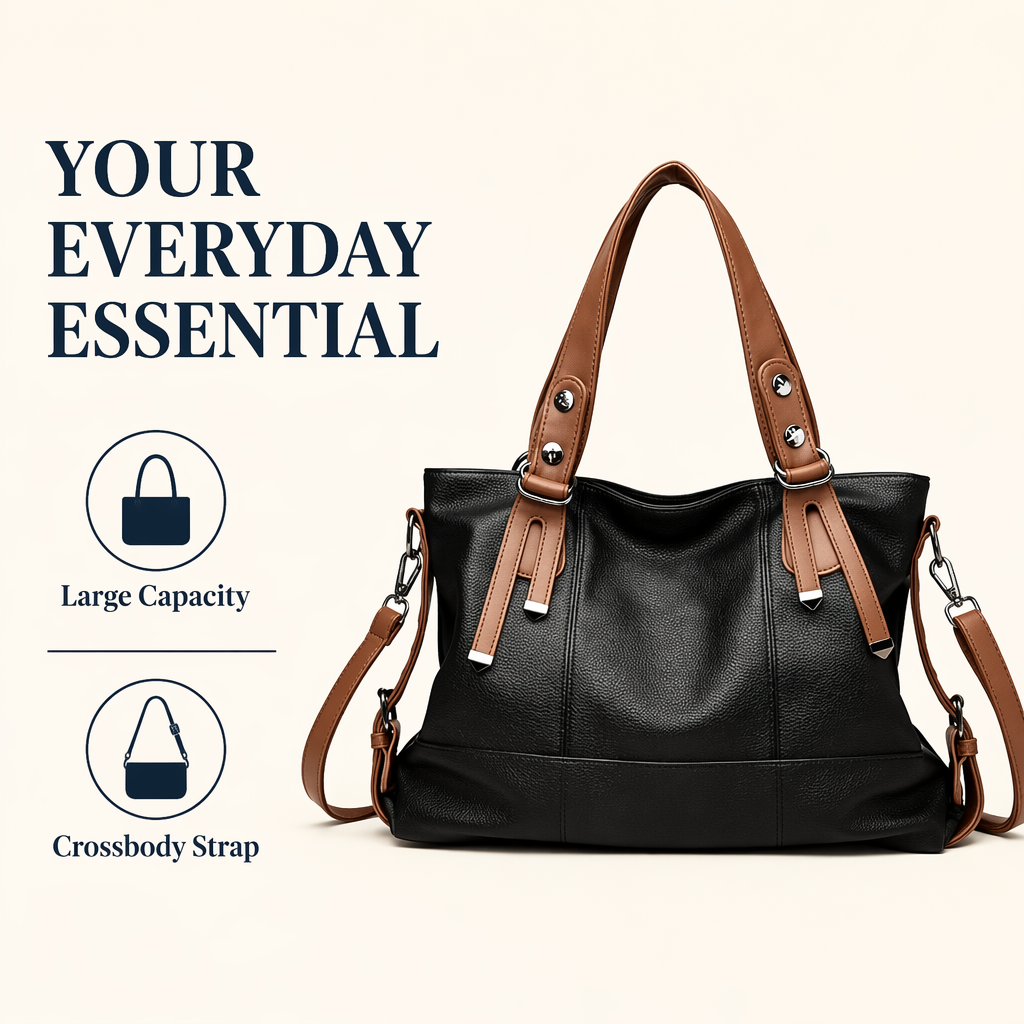 Women's Large Pebbled Leather Tote Bag Top Handle Shoulder Handbag Dual Strap Crossbody Purse Wholesale Custom Logo