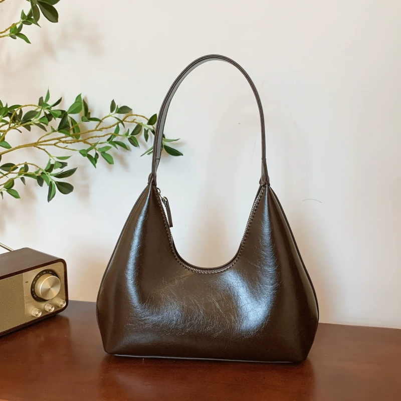 Wholesale Elegant Women's Hand Bag Genuine Leather Hobo with Reinforced Stitching Custom Service Ready