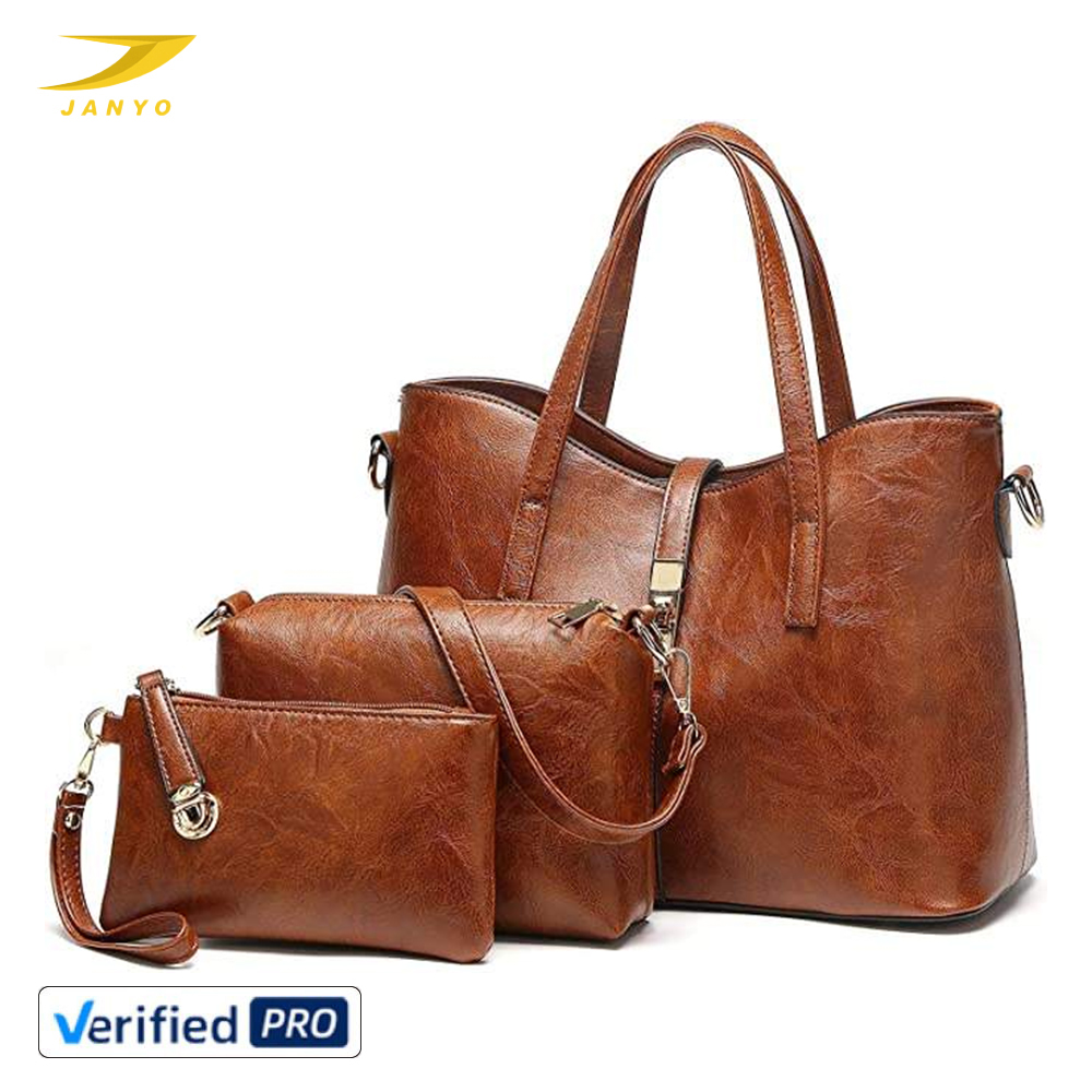 Lychee Pattern Leather Handbags for Ladies Fashion 3pcs Set Tote Crossbody Shoulder Bags Wholesale Daily Work