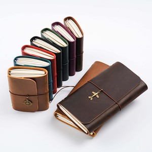 Manufacture Wholesale Logo Custom Genuine Full Grain Leather Journal Hardcover Folder Book Cover Handmade Cow Leather Notebook