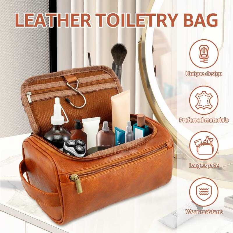 Hot Sale Retro Travel Storage Bag Multi Functional Toilet Bag Custom PU Leather Large Capacity Makeup Bag With Logo