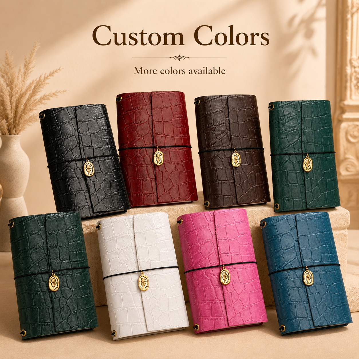 Crocodile Texture PU Leather Notebook Hardcover Slipcase Sleeve A5 Custom Logo Business Journal Luxury Diary Planner