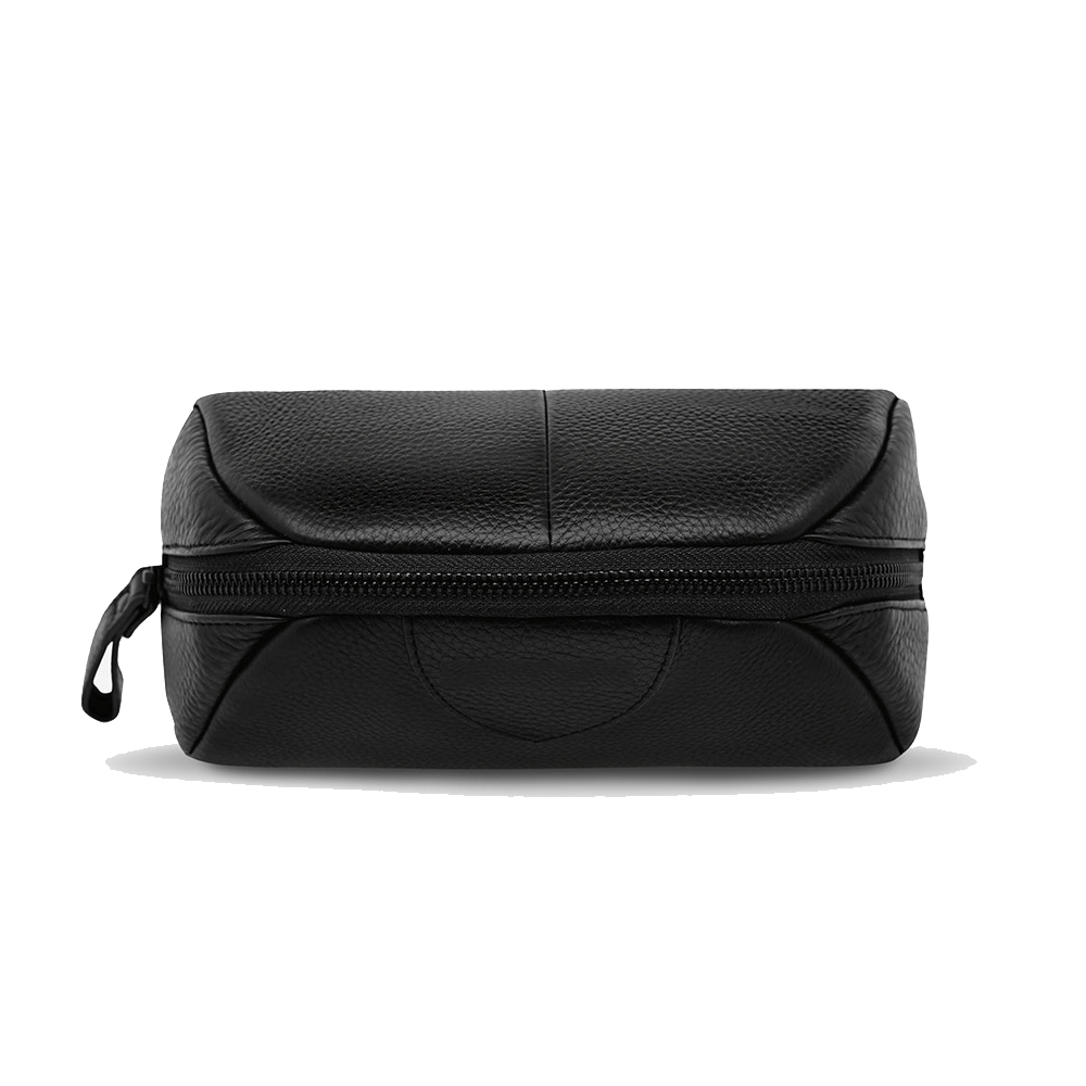 Mount Yanzhi Luxury Handmade Custom Logo Thread Zipper Portable Travel Cosmetic Bag Genuine Leather Soft Handle Makeup Organizer