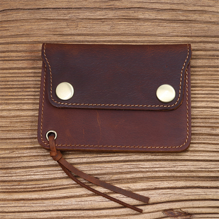 Zipper Cow Leather Cardholder Wallets for Men Women Minimalist Vintage Wallet Genuine Leather Mens Business Credit Card Holder