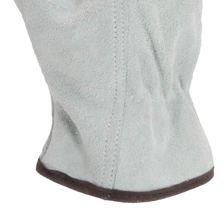 MaxiTough Wholesale Gray Split Cowhide Leather Work Gloves Full Leather Open Cuff Heavy Duty Gloves for Industrial Handling