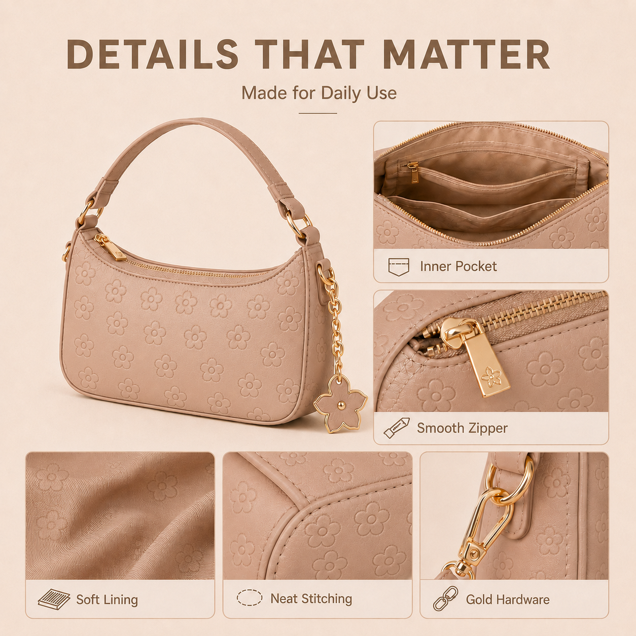 Manufacturer OEM ODM Private Label Embossed Vegan Leather Bag Collection with Custom Logo Color Pattern Hardware Options
