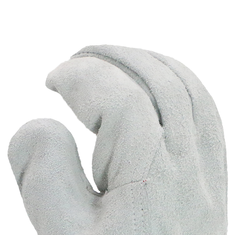 MaxiTough Wholesale Gray Split Cowhide Leather Work Gloves Full Leather Open Cuff Heavy Duty Gloves for Industrial Handling