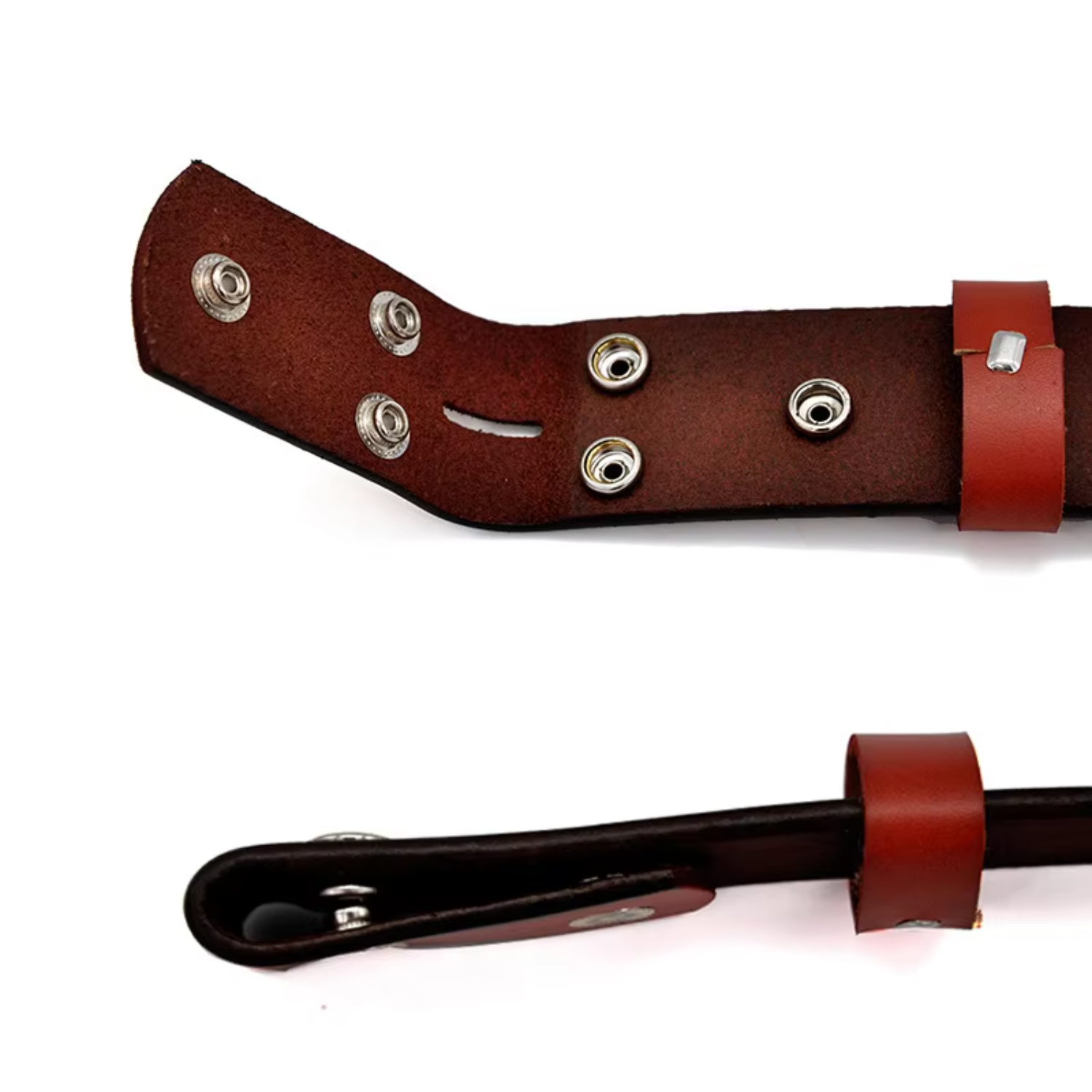 Classics Leather Belt Strap Split Leather Custom Snap on Button Without Buckle 3.8 Width Men Leather Belts Strap