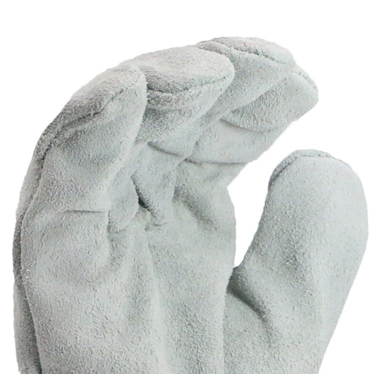 MaxiTough Wholesale Gray Split Cowhide Leather Work Gloves Full Leather Open Cuff Heavy Duty Gloves for Industrial Handling