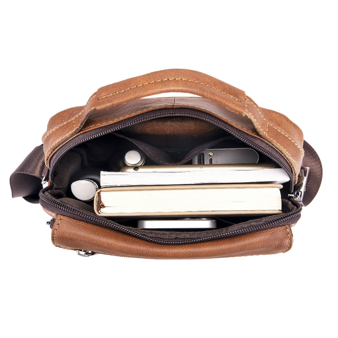 Wholesale First Layer Cowhide Retro Trend Shoulder Bag Men's Large Capacity Hand Genuine Leather Crossbody Bag