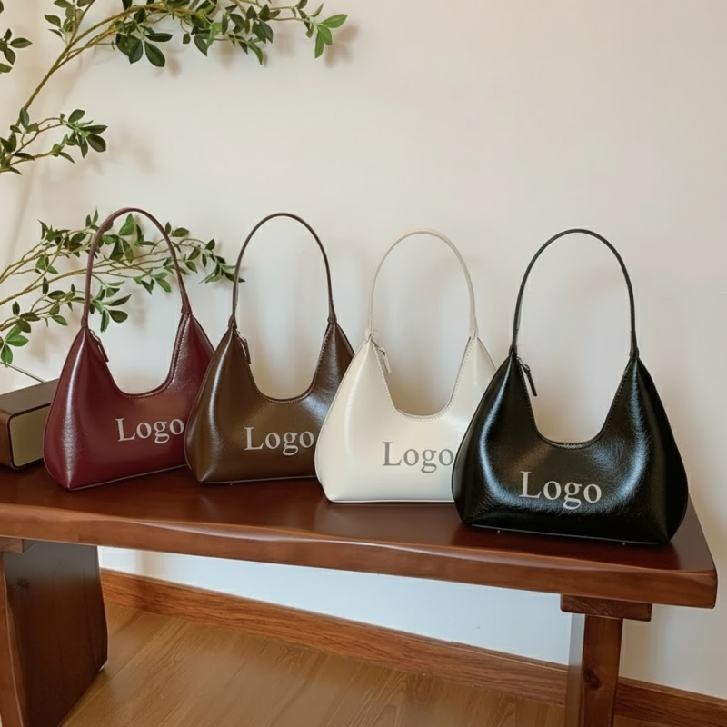 Wholesale Elegant Women's Hand Bag Genuine Leather Hobo with Reinforced Stitching Custom Service Ready