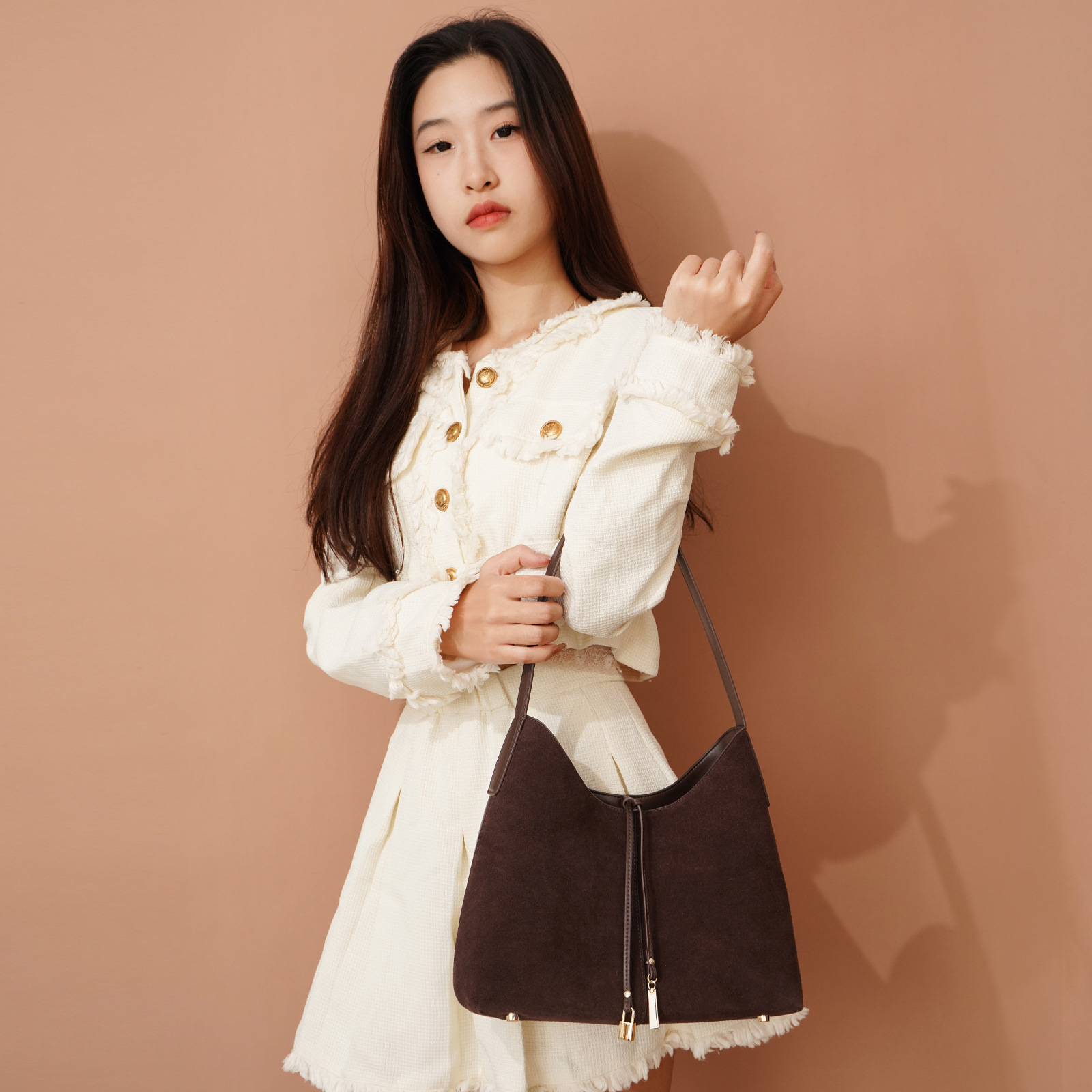 Autumn Winter Private Label Frosted Large Tote Bags Cowhide Leather Sling Shoulder Women's Bags