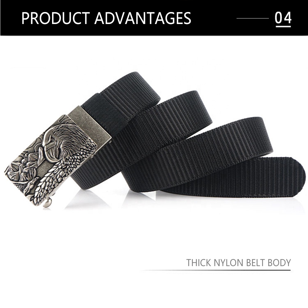 TUSHI Customized Genuine Leather Belt for Men and Women Universal Nylon Fabric with Zinc Alloy Metal Buckle Elastic Waistband
