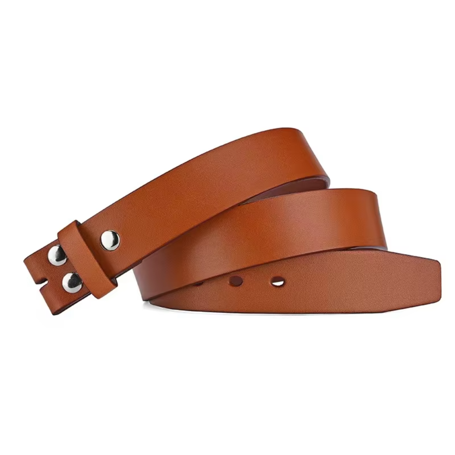Classics Leather Belt Strap Split Leather Custom Snap on Button Without Buckle 3.8 Width Men Leather Belts Strap