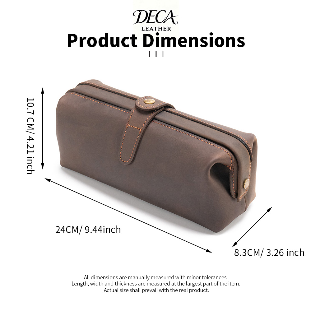 Crazy Horse Leather Vintage Toiletry Bag Genuine Leather Portable Travel Cosmetic Organizer Makeup Storage Custom LOGO OEM ODM